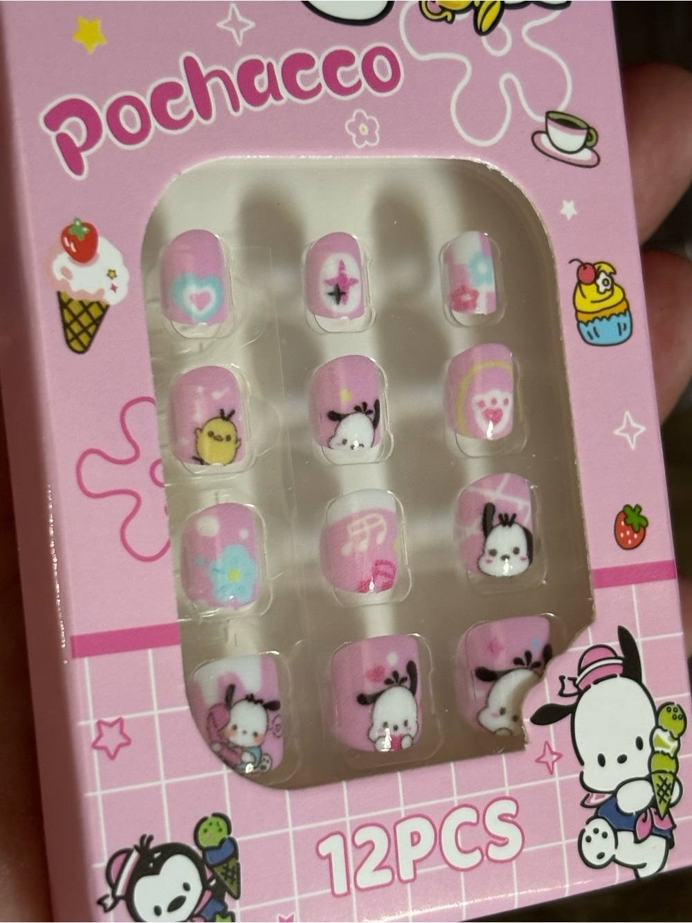 Sanrio Kids Press On Nails Set of 6 Hello Kitty Kuromi My Melody New in Box - Picture 8 of 8
